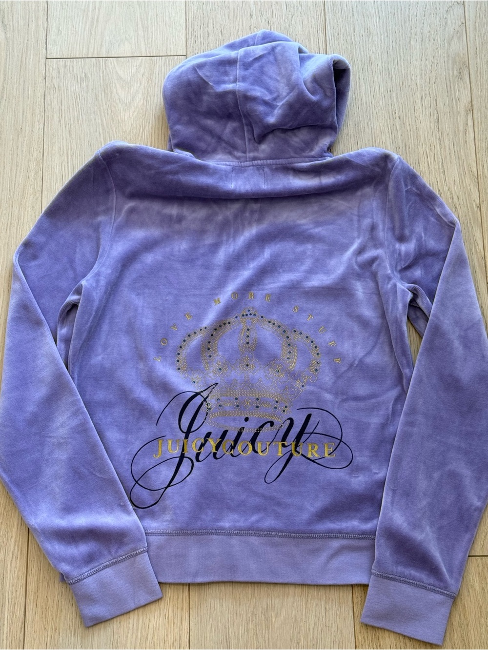 BNWOT RARE Juicy Couture Original Era Velour Crown Zip Hoodie Rhinestone Purple